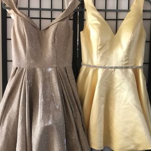 Gold & Yellow Prom-Dama dress bundle size Medium! (Willing to separate!)